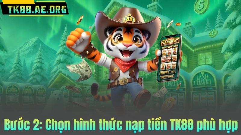 Bước 2: Chọn hình thức nạp tiền TK88 phù hợp